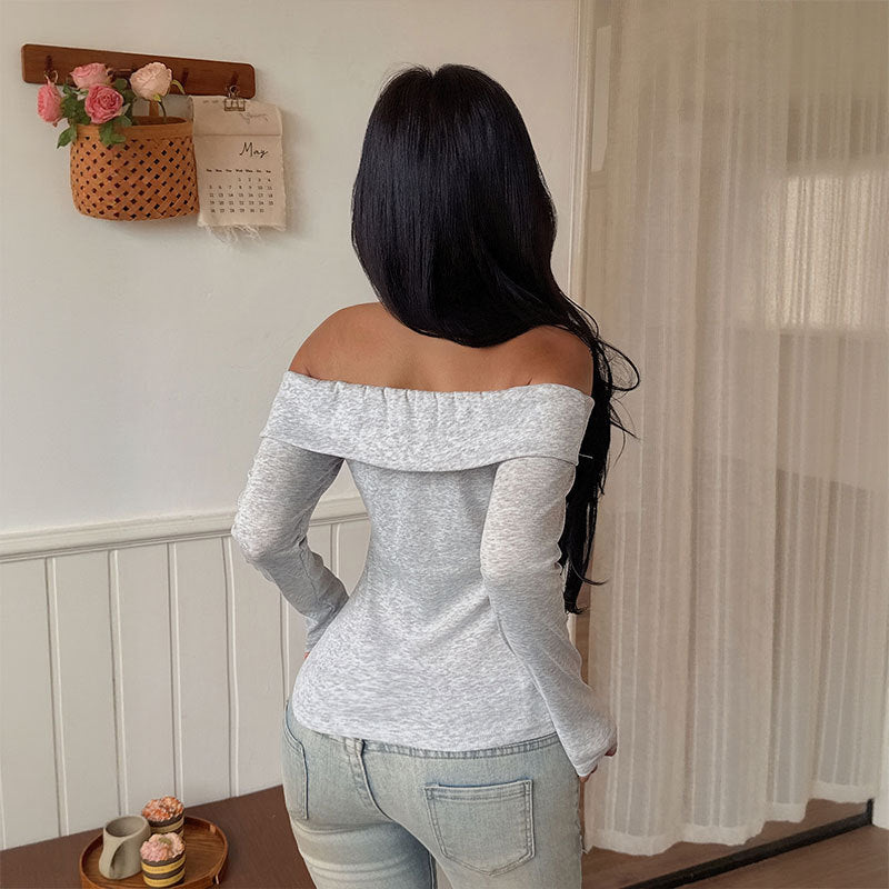 Slim Fit Spicy Girl One-Shoulder Top for Women