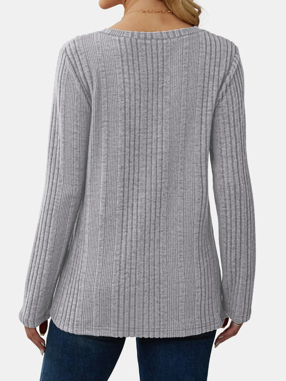 Solid color knitted sweater lightweight waistband sweater fashionable