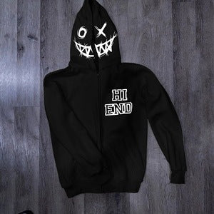 Men's Zip Up Letter Graphic Hoodie