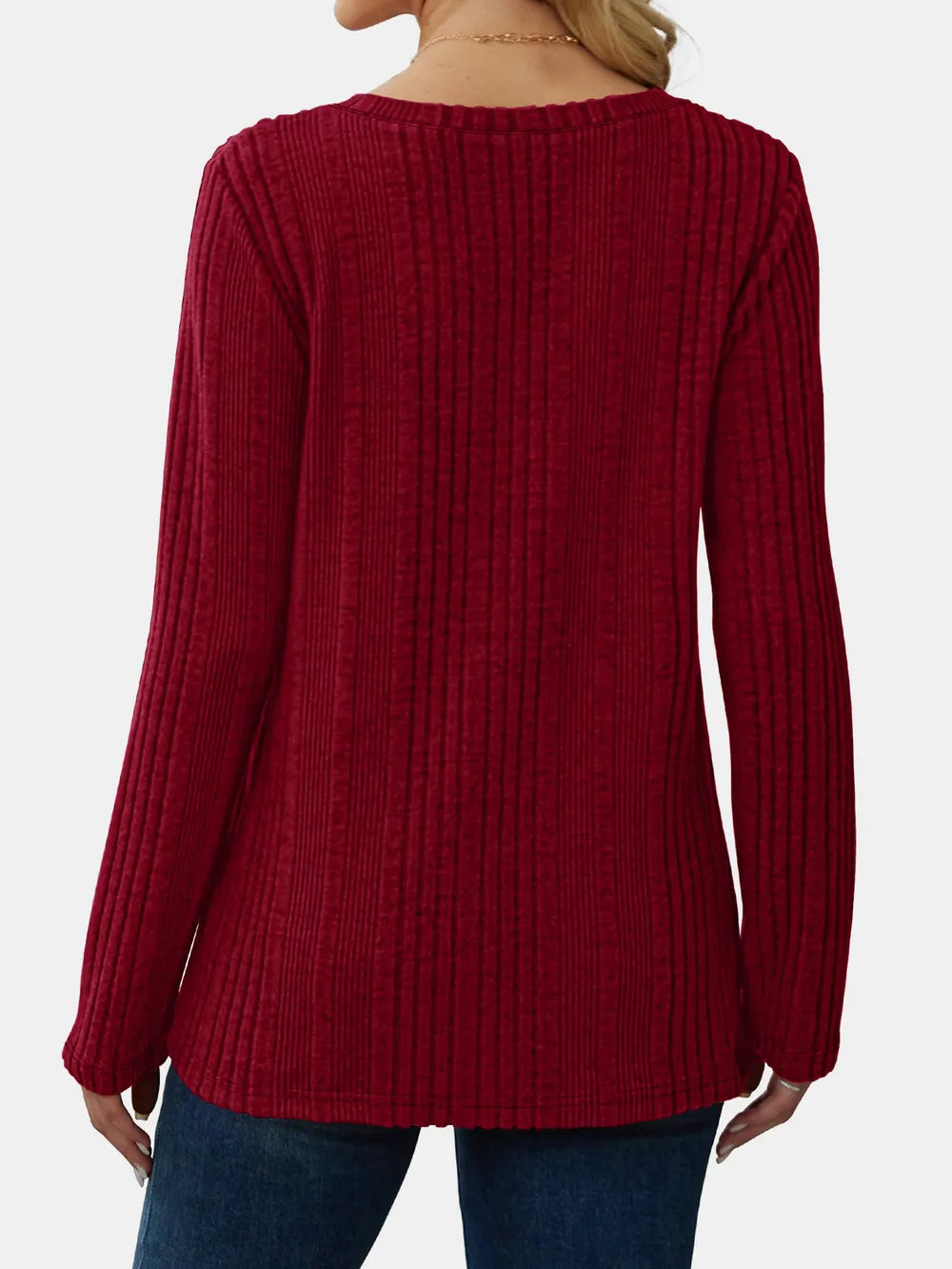 Solid color knitted sweater lightweight waistband sweater fashionable