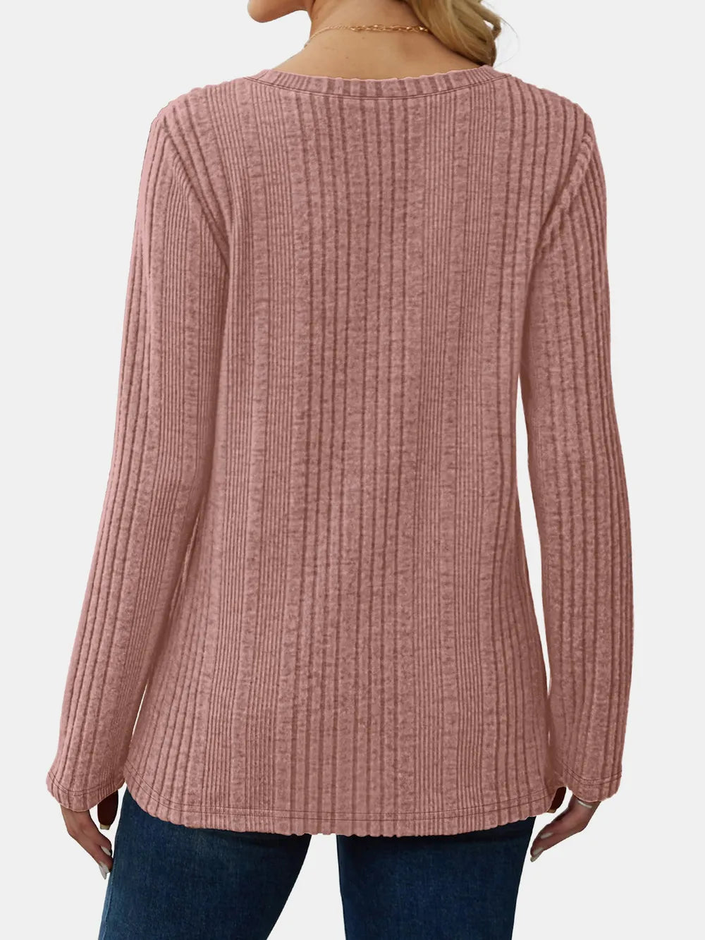 Solid color knitted sweater lightweight waistband sweater fashionable