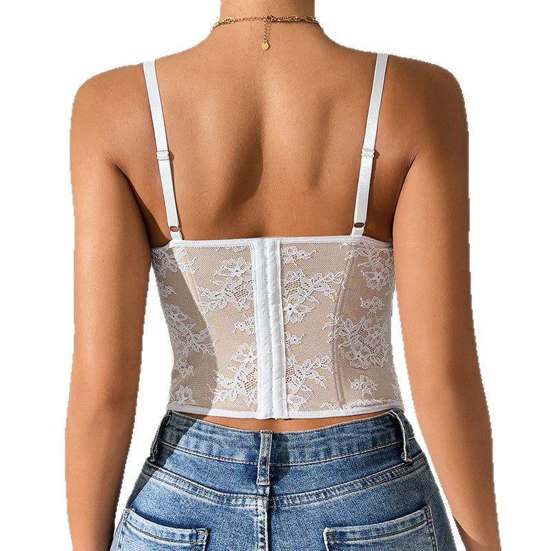 Lace sexy camisole hot girl pure desire corset camisole top