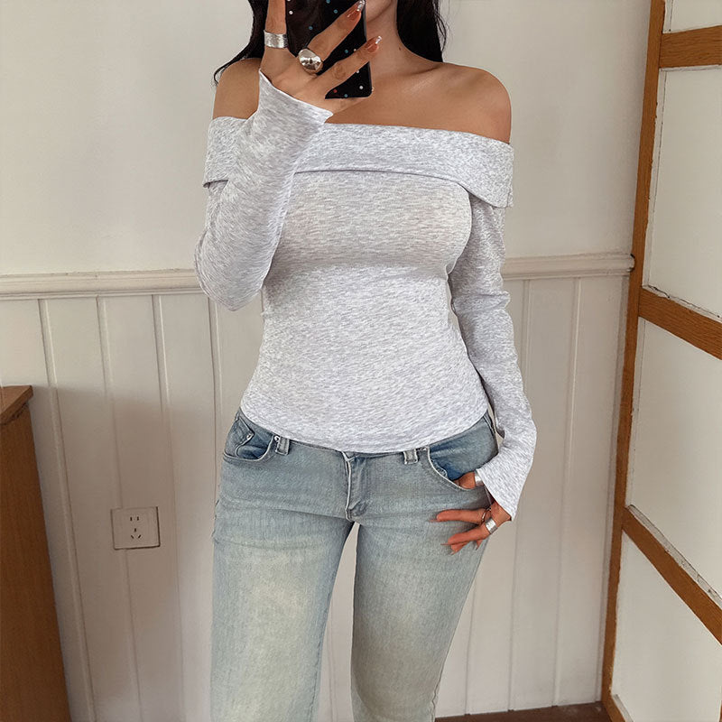 Slim Fit Spicy Girl One-Shoulder Top for Women