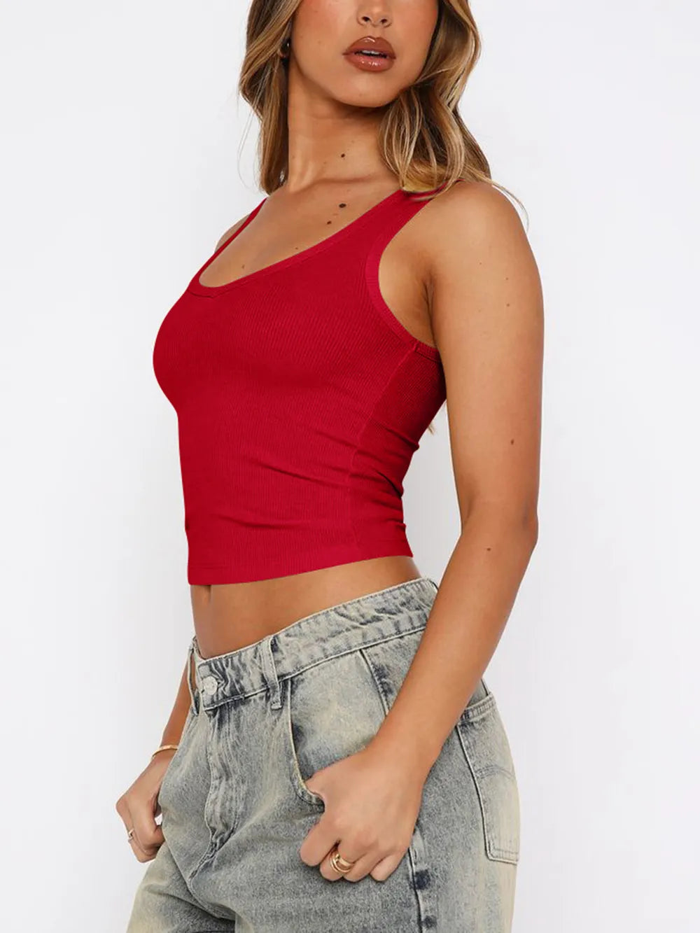 Scoop Neck Wide Strap Tank