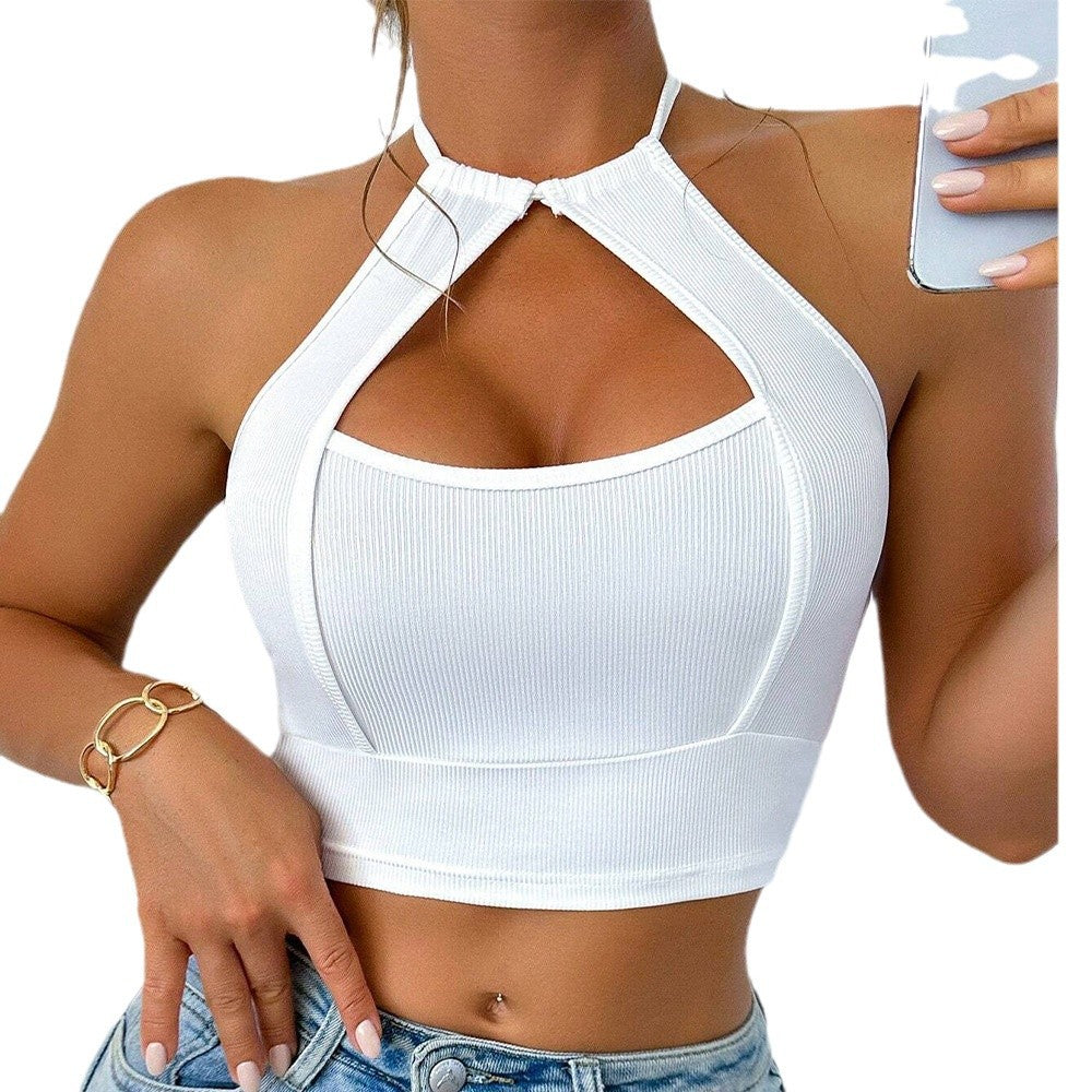 Women's European and American sexy camisole vest short cut crop top slim fit top