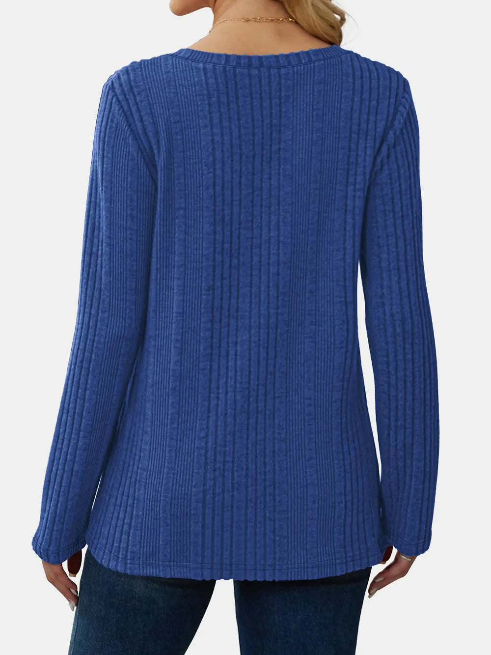 Solid color knitted sweater lightweight waistband sweater fashionable