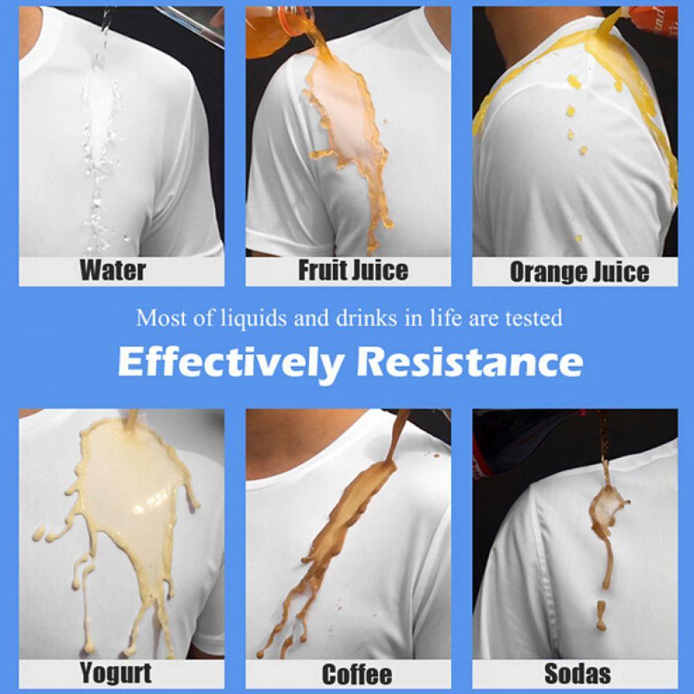 Anti-Dirty Waterproof Men T Shirt Creative Hydrophobic Stainproof Breathable Antifouling Quick Dry Top Short Sleeve T Shirt