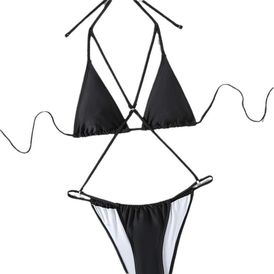 Women's backless chest strap cross bikini