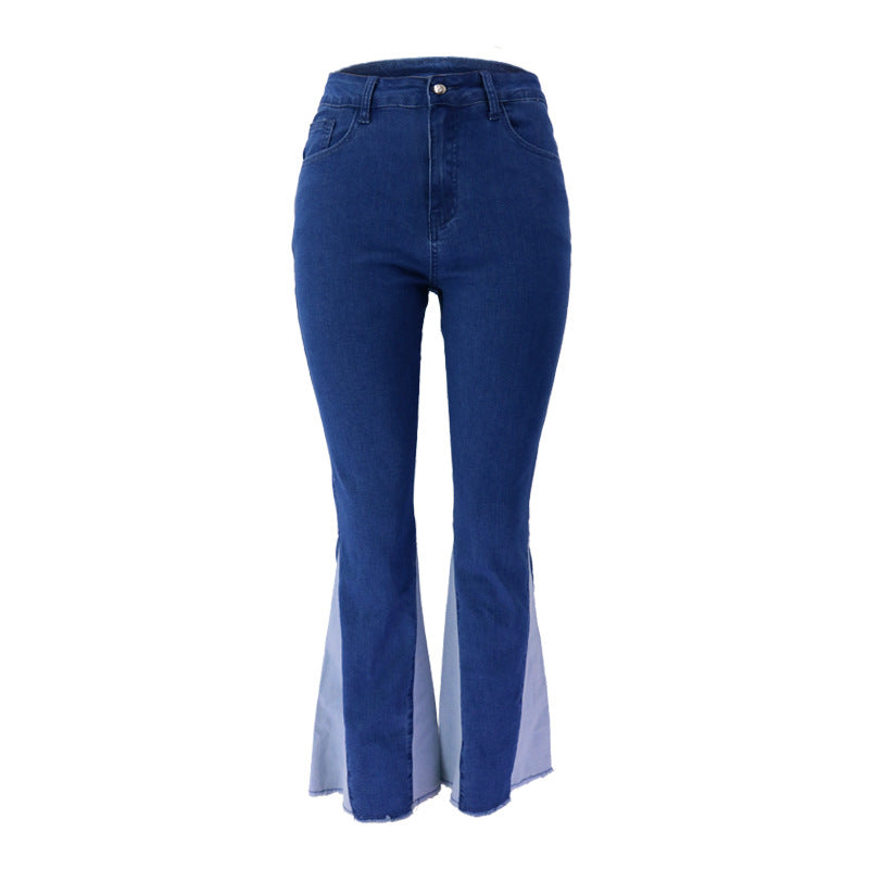 European and American micro flared wide leg pants new fashion mid waist elastic slimming trend jeans for women